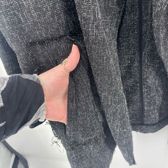 Dress Forum Womens Lightweight Jacket Shawl Open Front Pockets Dark Gray Large - Picture 9 of 10